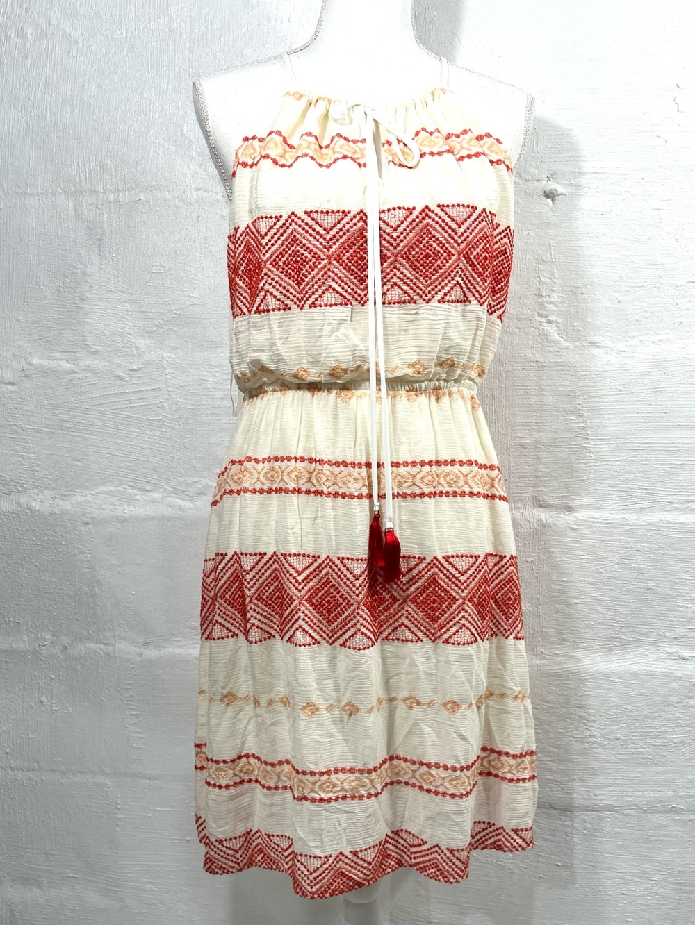 CHELSEA & VIOLET EMBROIDERED HALTER DRESS NEW WITH TAG